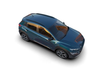 beyaz arkaplanda siyah SUv 3 boyutlu görüntüleme