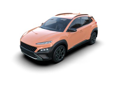 Modern araba arka planda izole edilmiş. 3D görüntüleme - illüstrasyon