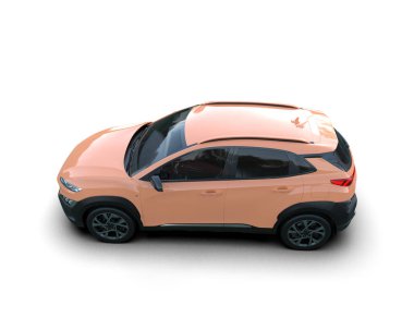 modern küçük SUV arabası beyaz arka planda izole edildi