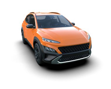 Modern spor konsepti. turuncu modern araba - 3D görüntüleme