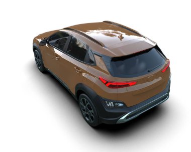 Modern araba izole edilmiş. 3d oluşturma