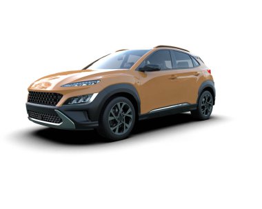 Beyaz bir arka plan üzerinde SUV