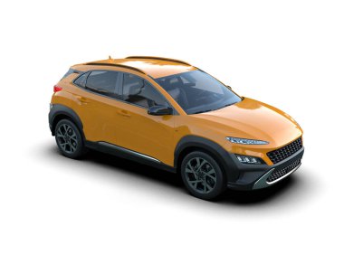 modern SUv gölgeli beyaz arkaplanda izole edildi