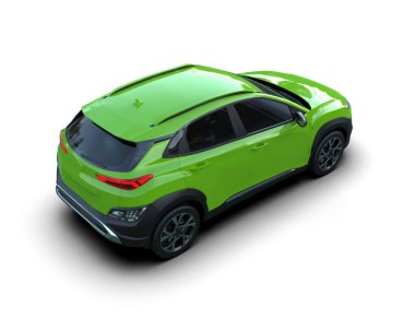 modern yeşil spor araba beyaz arka planda izole edilmiş - 3 boyutlu görüntüleme