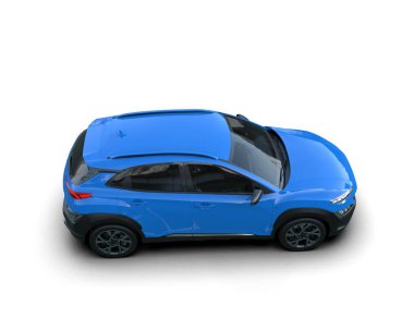 mavi modern elektrikli araba - arka görünüm