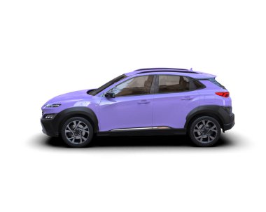 mor modern lüks araba - beyaz arka planda ön manzara