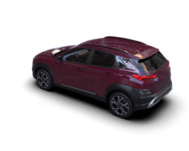 kırmızı modern spor SUV - beyaz üzerine izole edilmiş yan görünüm