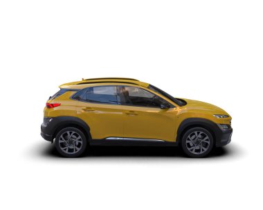 modern araba beyaz arkaplanda izole edildi