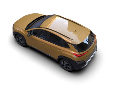 Araba beyaz arka planda izole edilmiş. 3d illüstrasyon