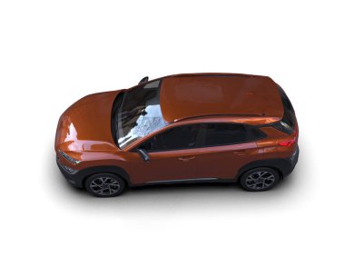 Beyaz arka planda modern şehir arabası. 3 Boyutlu Hazırlama