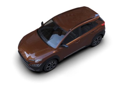 Araba beyaz arka planda izole edilmiş. 3d illüstrasyon - resim