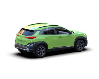 yeşil modern şehir arabası - 3D görüntüleme