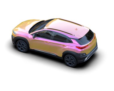 Modern şehir - araba konsepti. 3d illüstrasyon