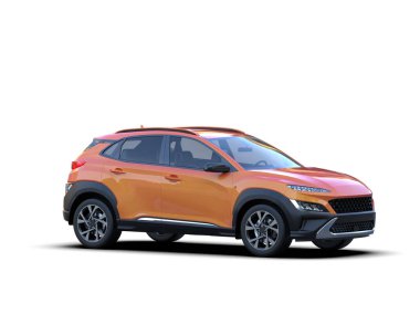 Beyaz arka planda modern bir cip. 3d oluşturma