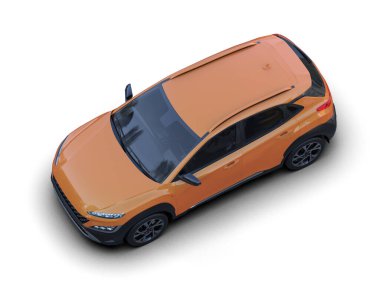 modern SUV aracı beyaz arkaplanda izole edildi