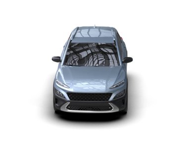 Üç boyutlu modern araba, beyaz izole edilmiş arka plan stüdyosunda.