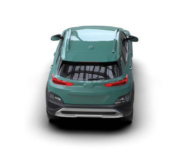 Beyaz arka planda modern şehir sedan arabası