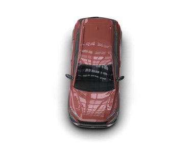 kırmızı araba üst görünümü 3D görüntüleme