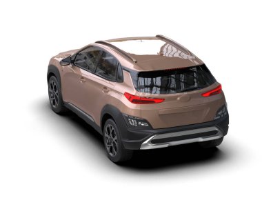 Bir markanın 3 boyutlu çizimi - daha az genel SUv beyaz arkaplanda izole edildi