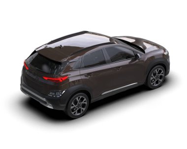 Beyaz arka planda bir araba. Siyah arka planda bir araba. 3d oluşturma.