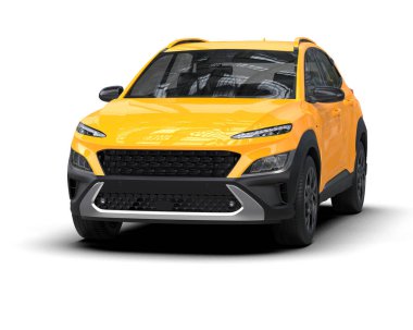 Modern SUV arabası beyaz arka planda izole edilmiş. 3D görüntüleme - 3d illüstrasyon