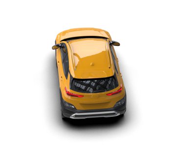 sarı modern araba - 3D görüntüleme