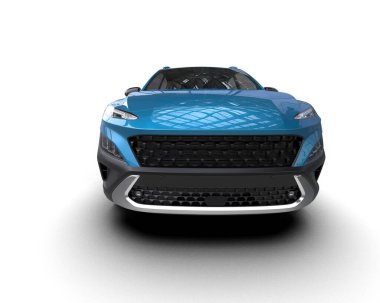 Mavi spor araba. 3d oluşturma