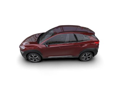 Kırmızı beyaz arka plan üzerinde izole Suv