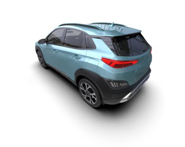Beyaz arka planda modern SUV. 3d oluşturma