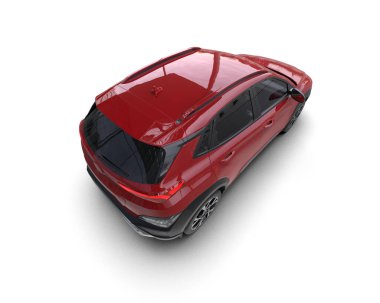 Beyaz arkaplandaki araba 3 boyutlu görüntüleme