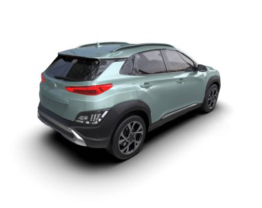 Araba beyaz arka planda izole edilmiş. 3d illüstrasyon - resim.