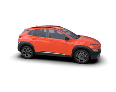 kırmızı ve turuncu renkli kompakt SUv