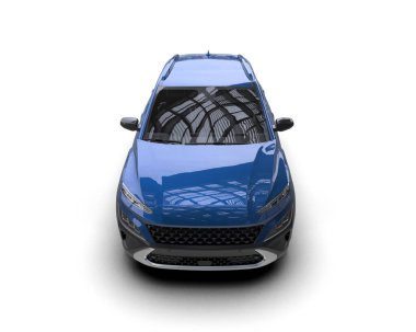 Arka planda modern bir araba. 3d oluşturma