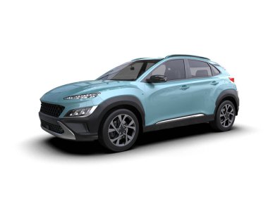 mavi spor araba - 3D illüstrasyon