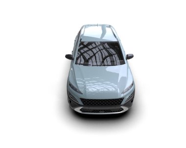 Modern araba arka planda izole edilmiş. 3D görüntüleme - illüstrasyon