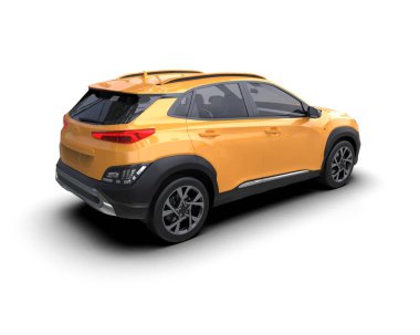 Siyah arka planda bir araba cipi. 3d oluşturma.