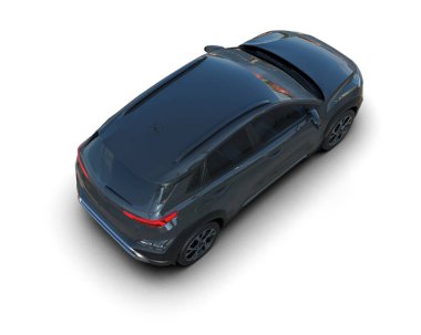 Modern araba izole edilmiş. 3d oluşturma