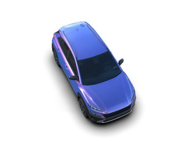 modern araba beyaz arka planda izole edildi. 3 boyutlu çizim - illüstrasyon