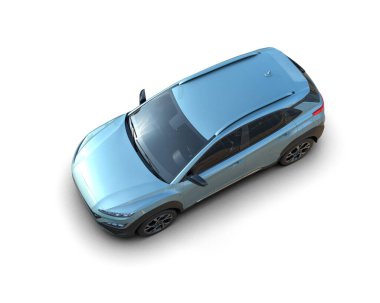 beyaz zemin üzerinde mavi araba.