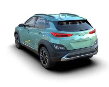 Küçük şehir arabası. 3d illüstrasyon.