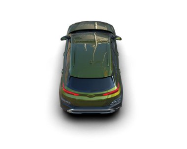 modern araba beyaz arka planda izole edildi. 3 boyutlu çizim - illüstrasyon