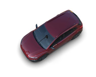 Modern şehir arabası beyazdan izole edilmiş. 3D görüntüleme - illüstrasyon