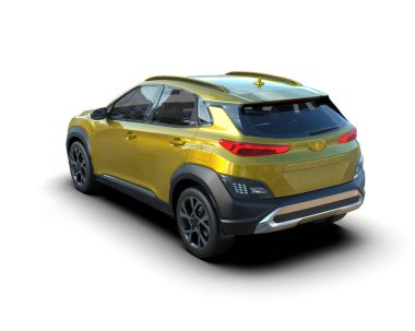 Modern araba beyaz arka planda izole edilmiş. 3d illüstrasyon