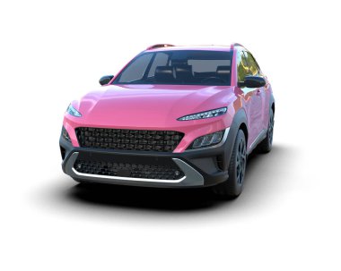 Pembe modern araba arka planda izole