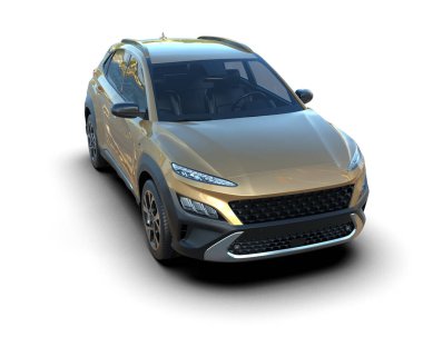 araba beyaz arkaplanda izole edildi. 3d görüntüleme - illüstrasyon