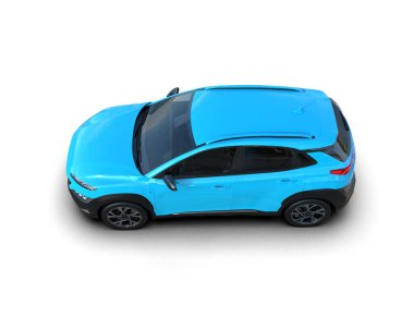 modern mavi elektrikli araba - ön manzara