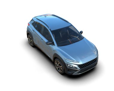 Araba beyaz arka planda izole edilmiş. 3 Boyutlu Hazırlama.