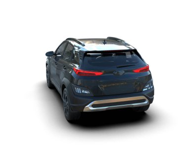 Beyaz arka planda izole edilmiş gerçekçi bir SUV arabası. 3d görüntüleme - illüstrasyon