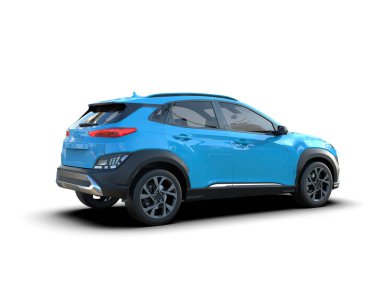 mavi modern SUV - 3D illüstrasyon