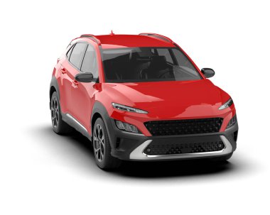 gerçekçi modern kırmızı araba. 3d oluşturma